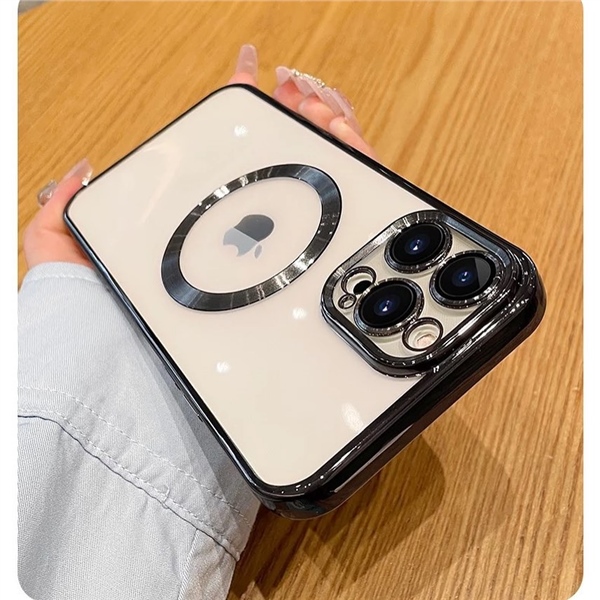 Apple iphone 12 Pro Max Kılıf Magsafe Özellikli Şeffaf Elite Lazer Silikon