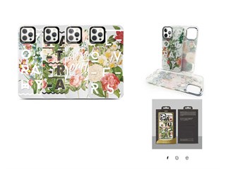 Apple iPhone 12 Pro Max Kılıf Kajsa Floral Kapak
