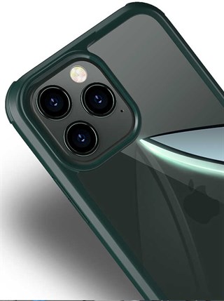 Apple iPhone 12 Pro Max Kılıf Zore Dor Silikon Temperli Cam Kapak
