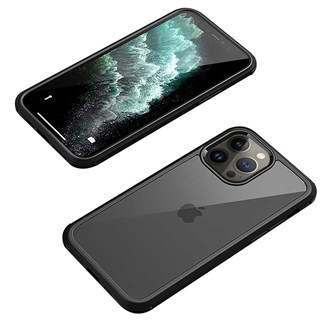 Apple iPhone 12 Pro Max Kılıf Zore Dor Silikon Temperli Cam Kapak