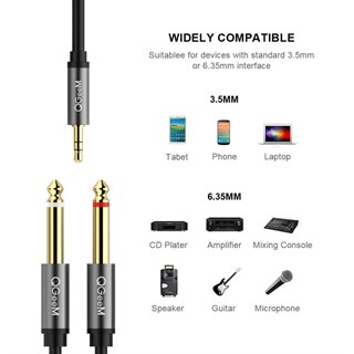 Qgeem QG-AU01 3.5mm To 6.35mm Aux Audio Kablo 3M