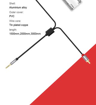 Qgeem QG-AU09 3.5mm To RCA Aux Audio Kablo 5M