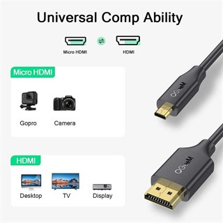 Qgeem QG-AV18 Micro HDMI To HDMI Kablo 1.83M