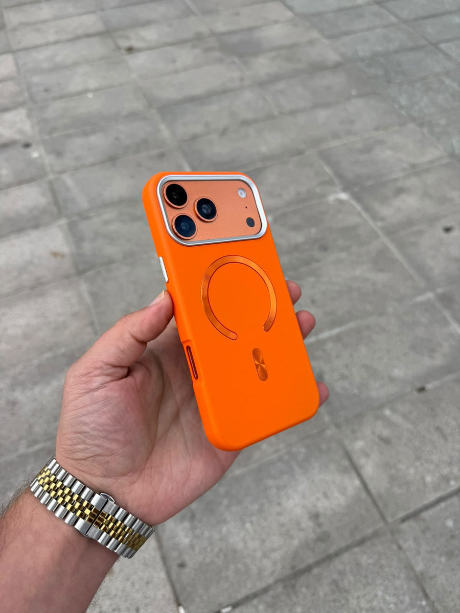 Luna Shine MagSafe Özellikli Silikon Kılıf - Turuncu