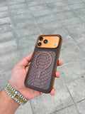 Snake Armor Deri Desenli MagSafe Özellikli Kılıf - Kahve — Kahve — 1