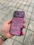 Parlak Leopar Desenli Silikon Kılıf - Bordo — Bordo — 1