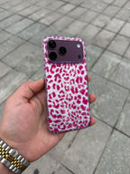 Parlak Leopar Desenli Silikon Kılıf - Pembe — Pembe — 2