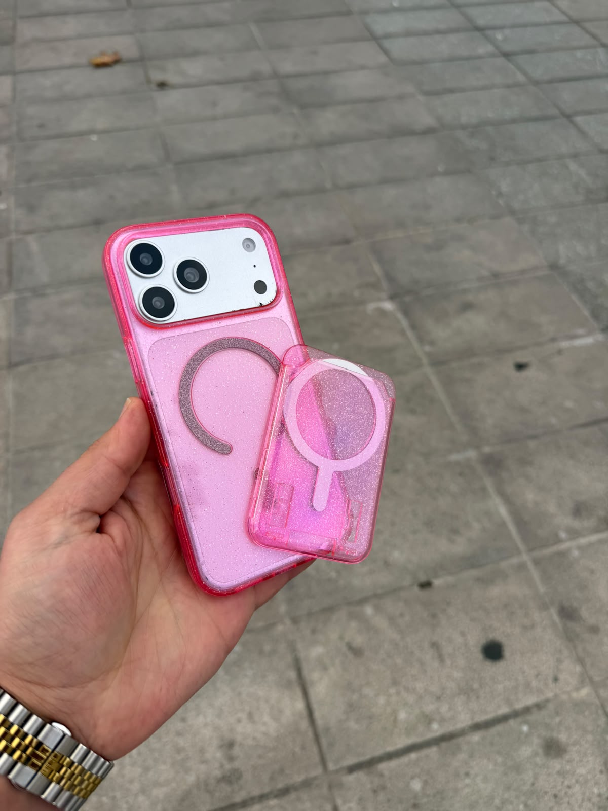 Glitter Card Simli Kartlıklı MagSafe Özellikli Silikon Kılıf - Şeffaf — Şeffaf — 2