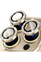 Apple Serisi Elmas Taşlı Kamera Lens Koruyucu - Gold