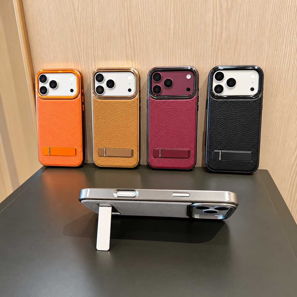 Armor Deri Magsafe Özellikli Standlı Premium Kılıf - Siyah
