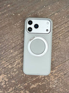 Armor Deri Standlı Magsafe Özellikli Premium Kılıf - Gri