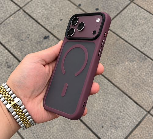 Armor Flet Magsafe Luxury Kılıf - Bordo