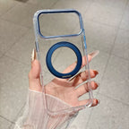 Armor Standlı Premium Sararmaz Şeffaf iPhone Kılıfı - Mavi