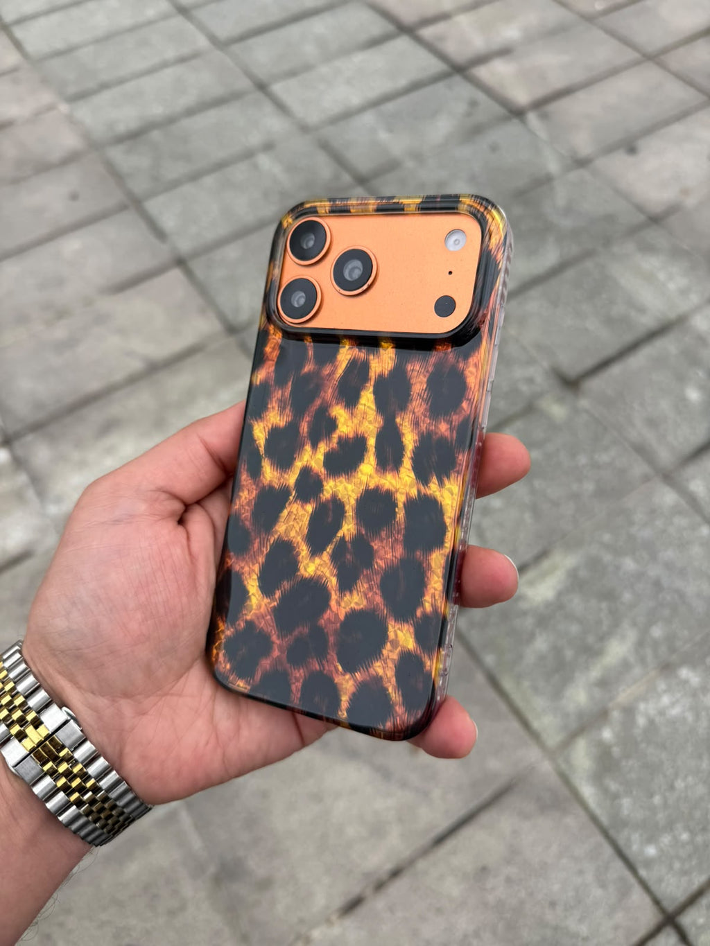 Parlak Leopar Desenli Silikon Kılıf - Kahve — Kahve — 1