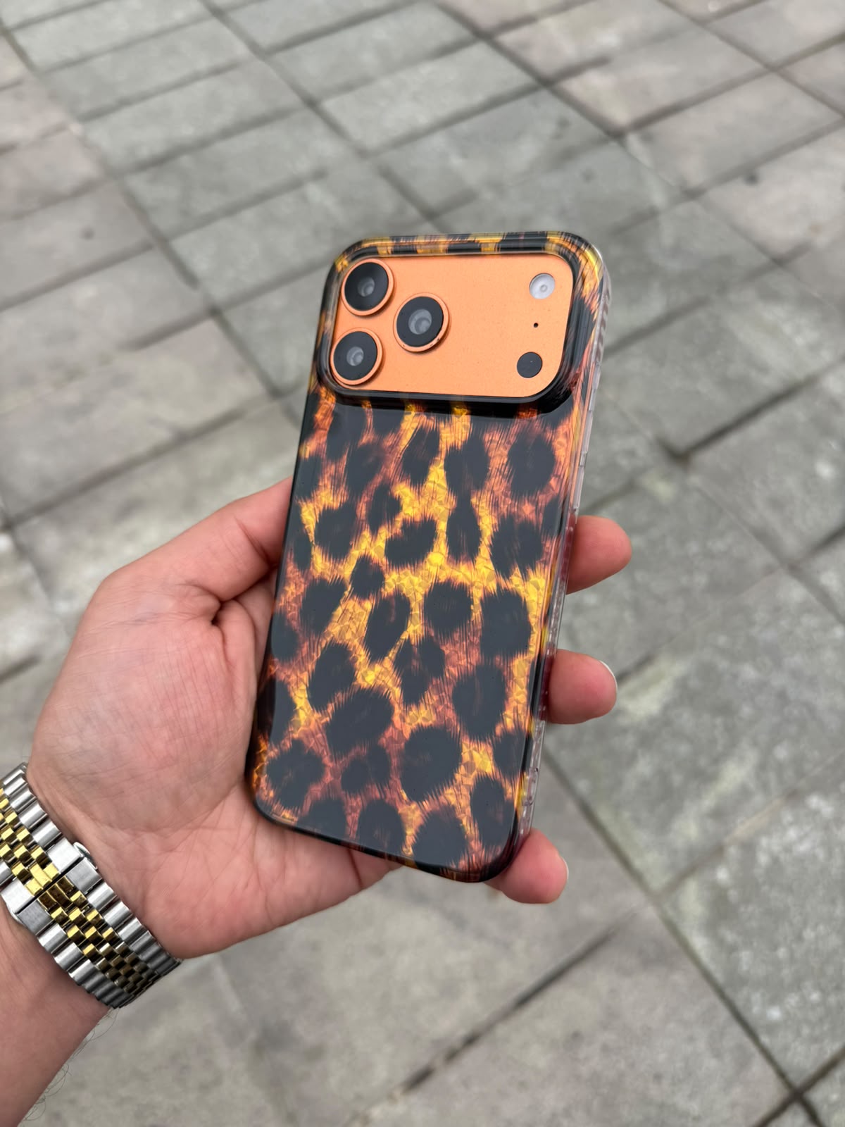 Parlak Leopar Desenli Silikon Kılıf - Kahve — Kahve — 1