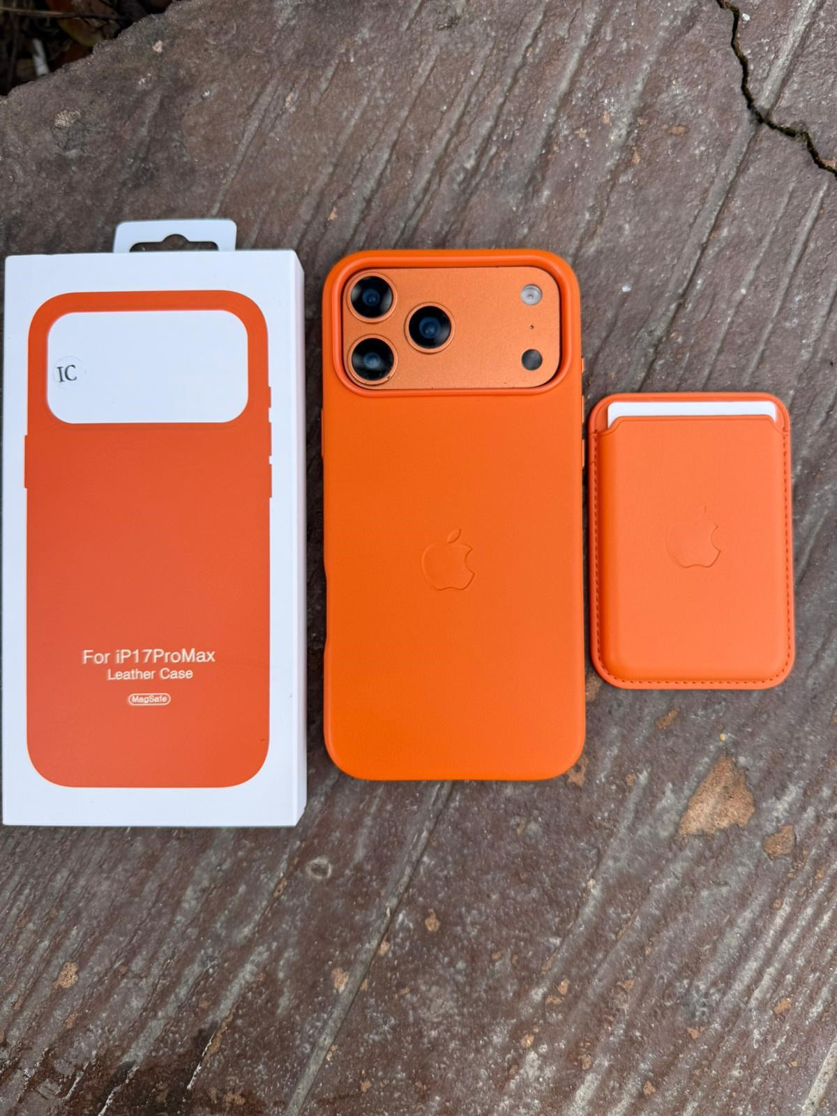 D-Ming M-Safe Kartlıklı Deri Premium Kılıf — Turuncu — 3
