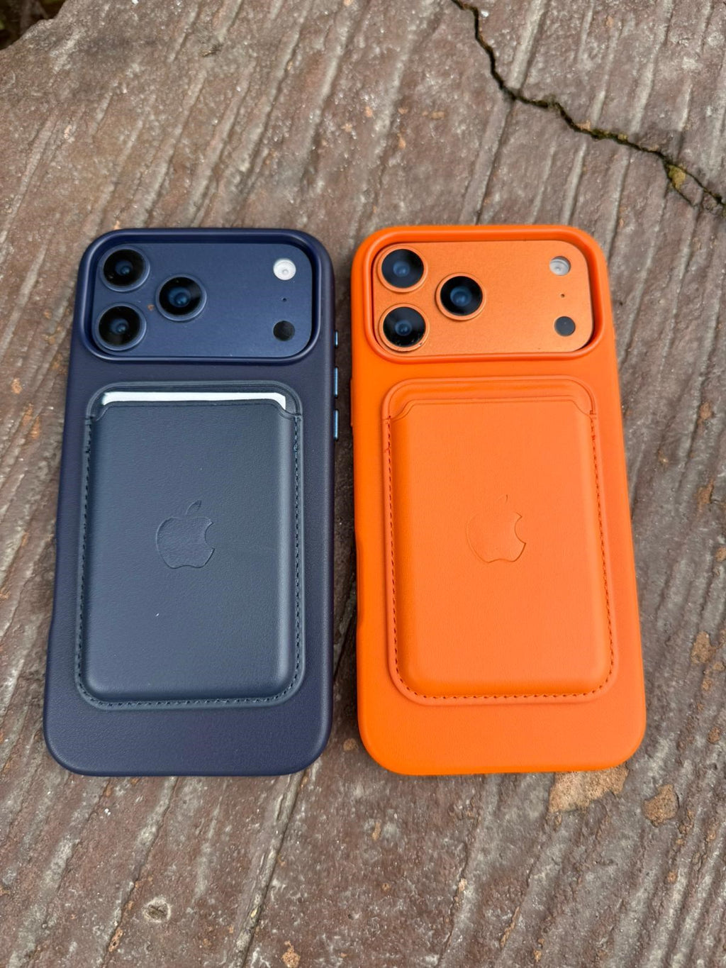 D-Ming M-Safe Kartlıklı Deri Premium Kılıf — Turuncu — 2