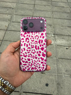 Parlak Leopar Desenli Silikon Kılıf - Pembe — Pembe — 1