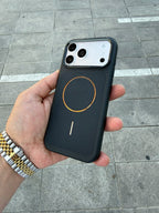 Glossy Leather Magsafe Özellikli Lux Kılıf - Siyah