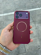 Glossy Leather Magsafe Özellikli Lux Kılıf - Bordo