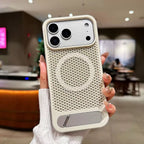 Honeycomb Petek Desenli Standlı Kılıf - Krem