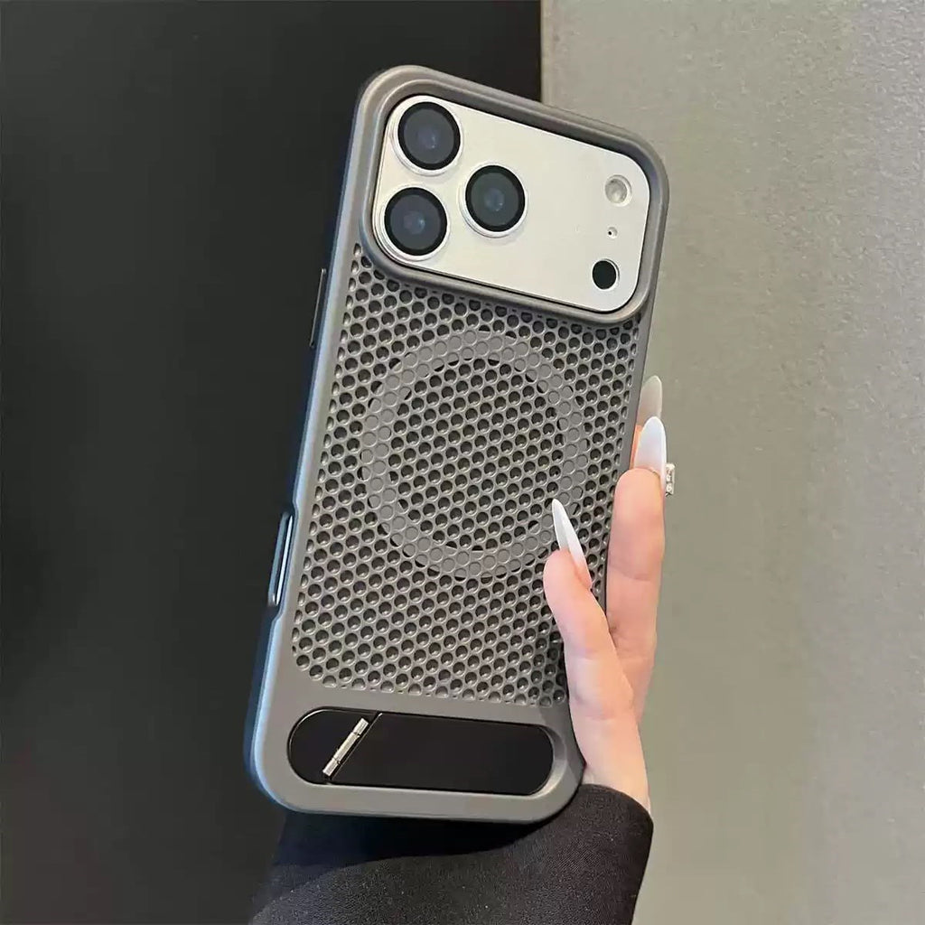Honeycomb Petek Desenli Standlı Kılıf - Siyah