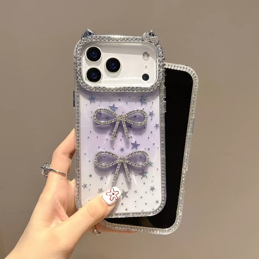 Luxury Simli Fiyonklu MagSafe Özellikli Kılıf