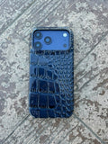 Luxury Snake Deri Görünmlü Kılıf - Lacivert - 1