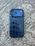 Luxury Snake Deri Görünmlü Kılıf - Lacivert