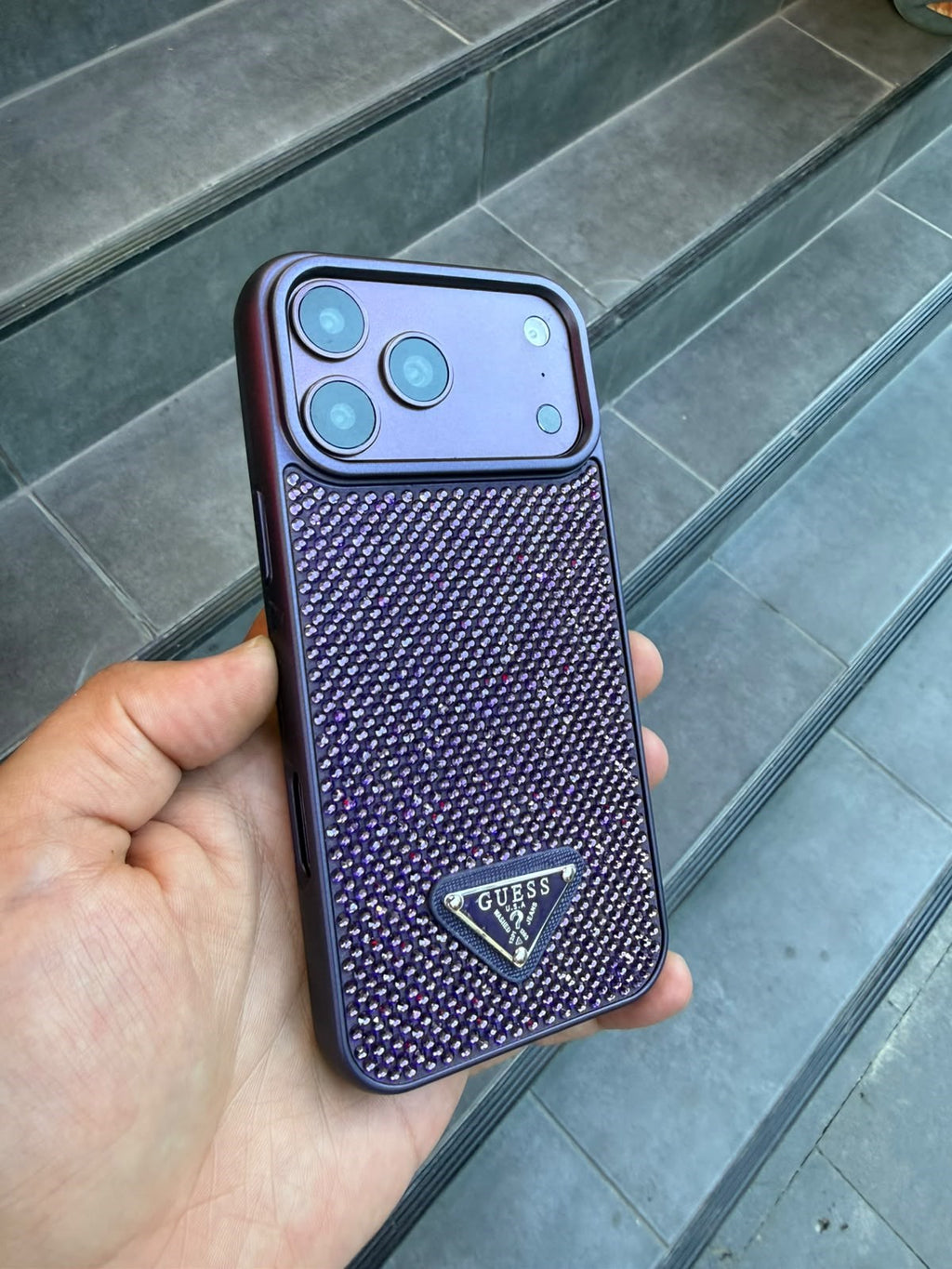 PRD Taşlı Luxury iPhone Kılıfı - Mor