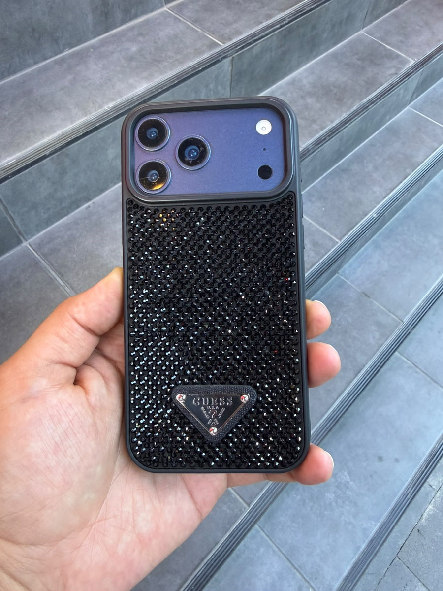 PRD Taşlı Luxury iPhone Kılıfı - Siyah
