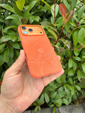 Suede Luxe Logolu M-Safe Premium Kılıf - Turuncu - 1