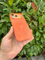 Suede Luxe Logolu M-Safe Premium Kılıf - Turuncu